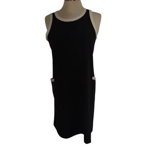 Lou & Grey dress tank style round neckline pockets pull on built in bra Sz Small